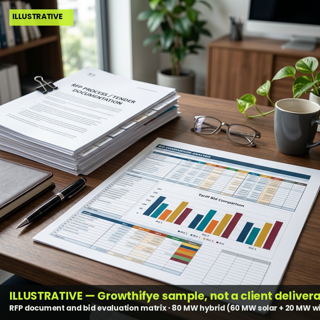 Illustrative — RFP document and bid evaluation matrix