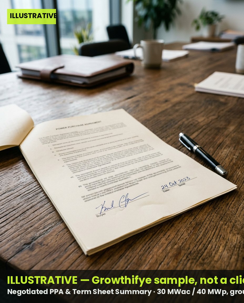 Illustrative — Negotiated PPA & Term Sheet Summary