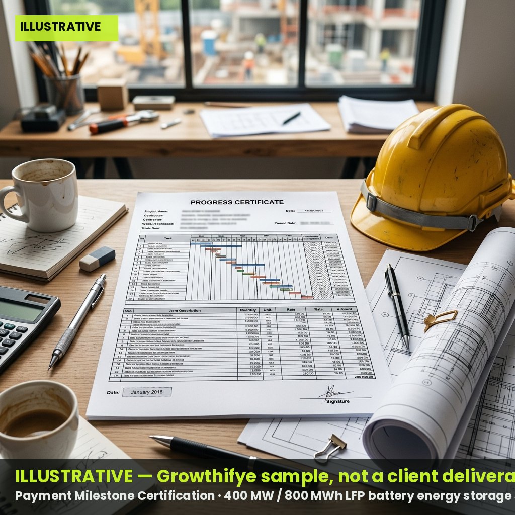 Illustrative — Payment Milestone Certification