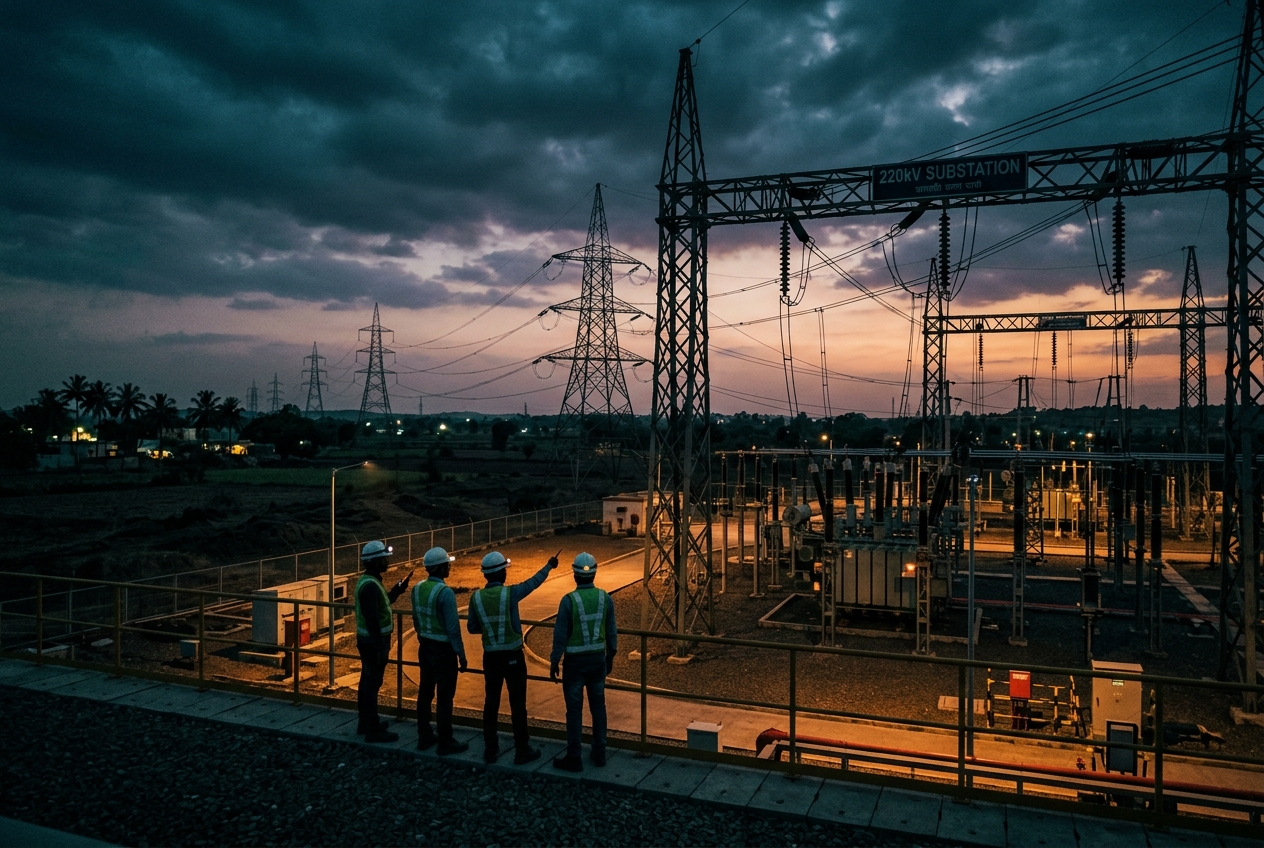 220 kV substation & 60 km evacuation corridor for an RE cluster