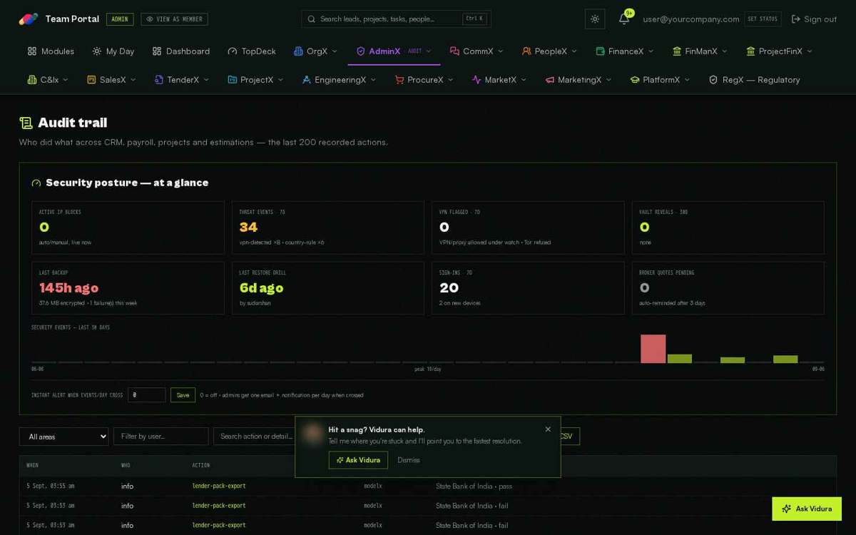 Audit — full screen