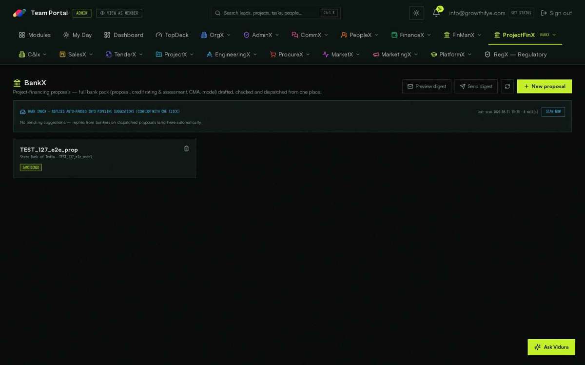 BankX — full screen