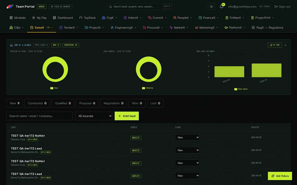 CRM — full screen