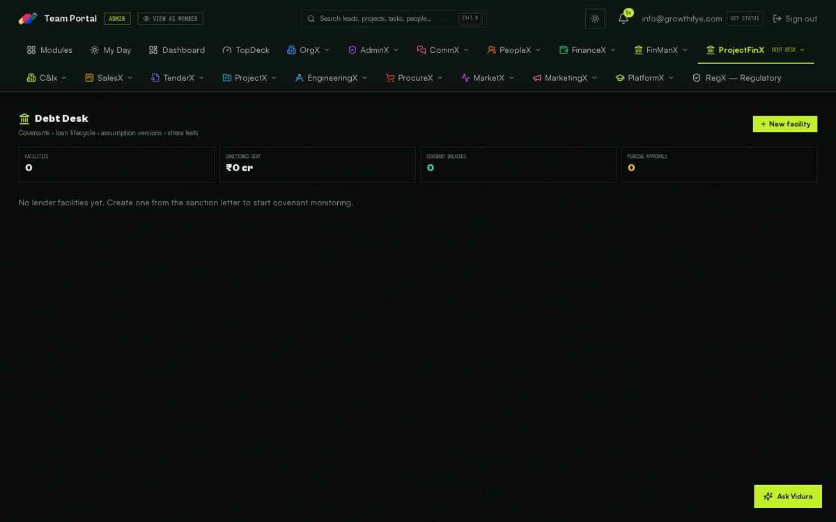Debt Desk — full screen