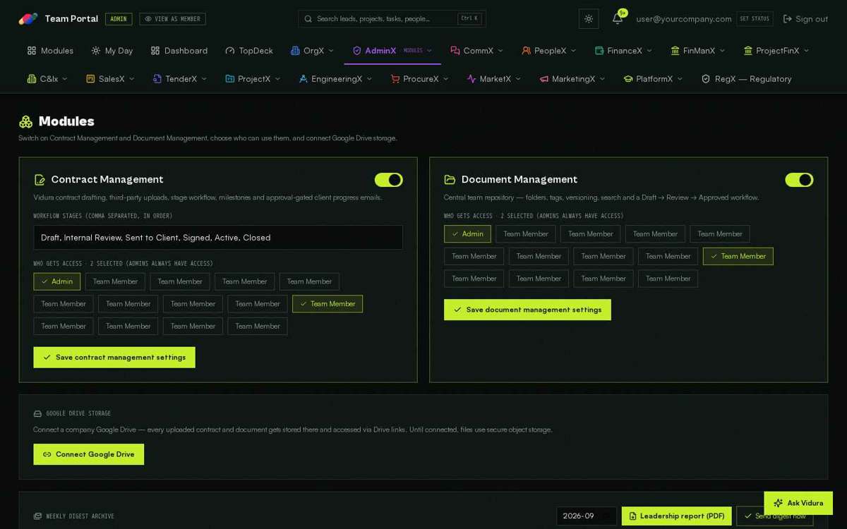 Modules — full screen