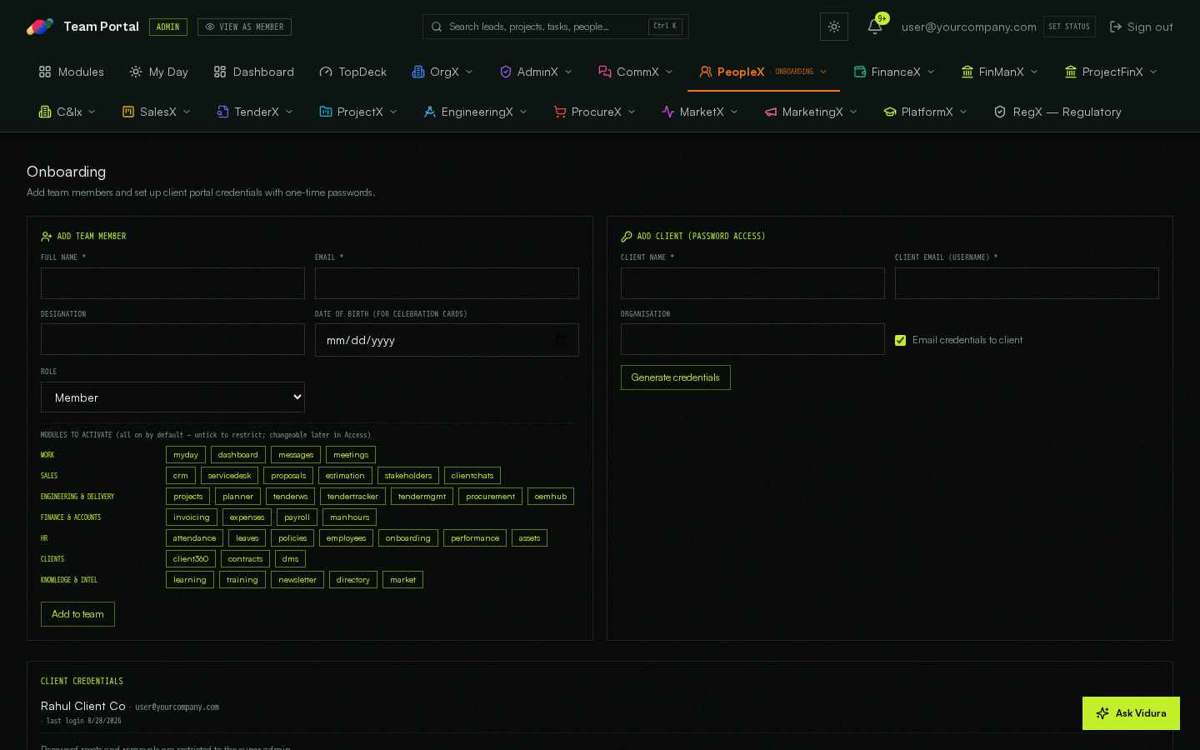 Onboarding — full screen