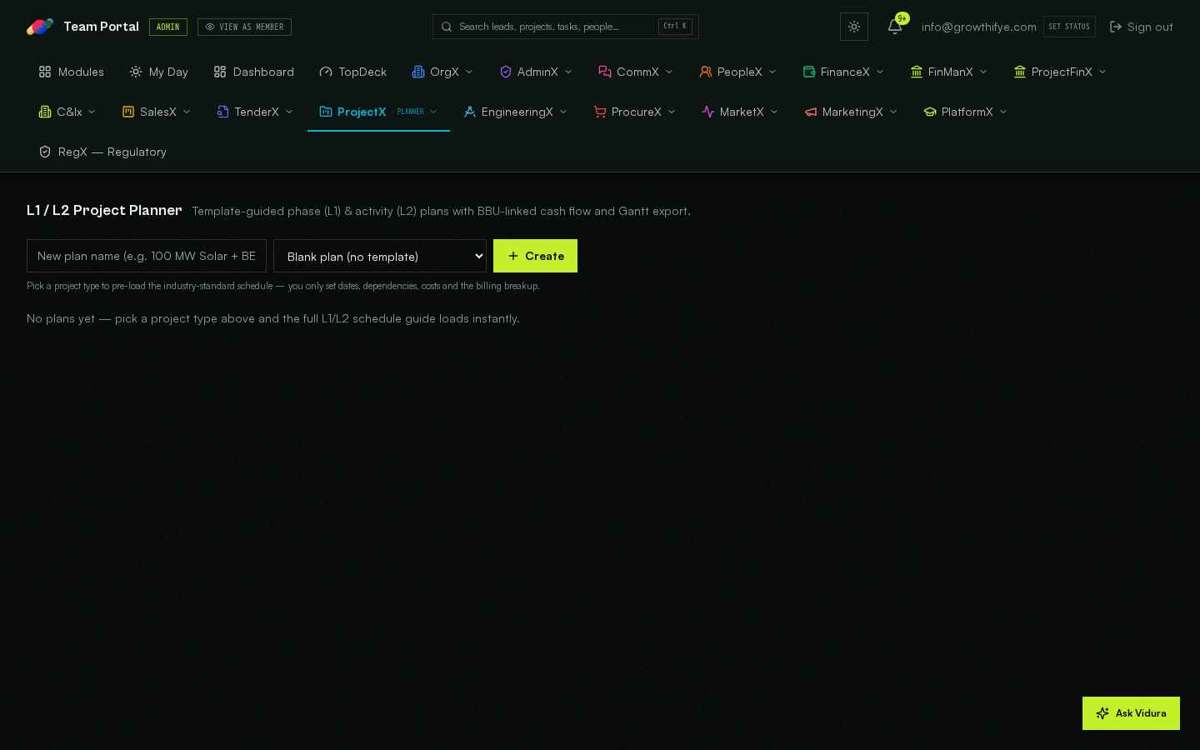 Planner — full screen
