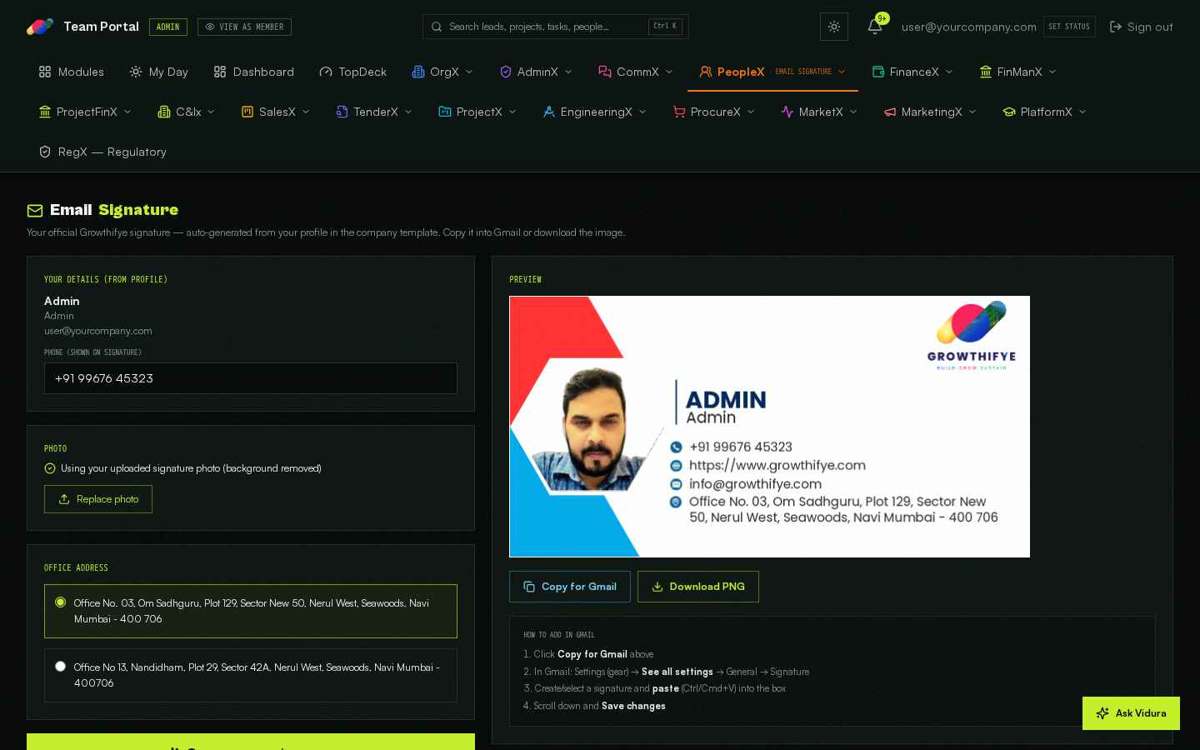 Email Signature — full screen